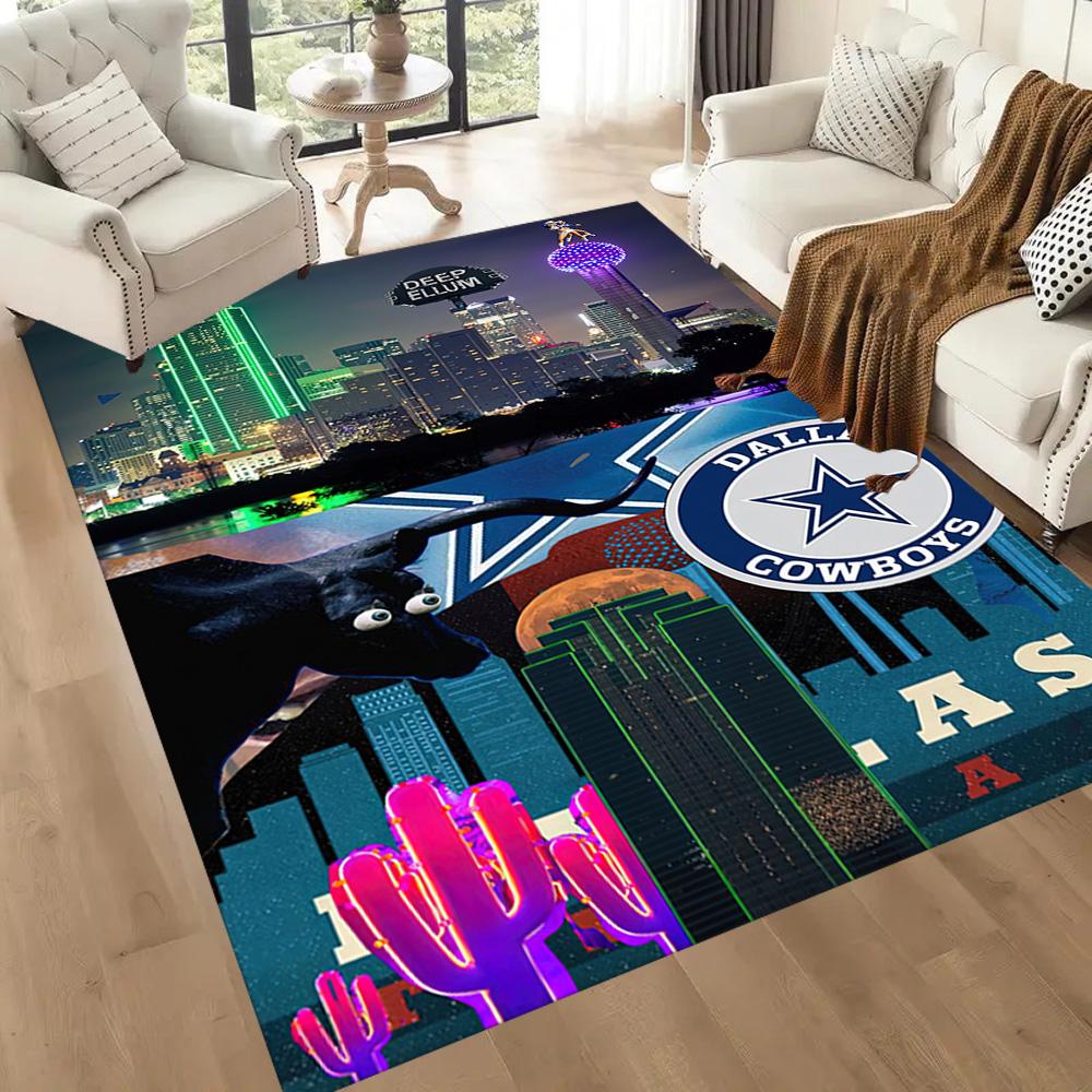 Dallas Floor Mat Suitable for Game Room Bedrooms Living Rooms Dining Room Anti-slip Rug Decorate Offices Luxury Gift for Birthday, Christmas, Wedding
