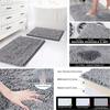Chenille Bath Rugs Extra Soft Absorbent Shaggy Bathroom Mat Rug Machine Washable Non-Slip Plush Carpet for Tub Shower Bath Room