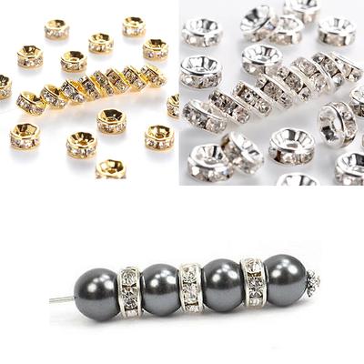 40/80 шт. 6/8 мм горный хрусталь хрустальные бусины-разделители для ювелирных изделий DIY браслет ожерелье изготовление