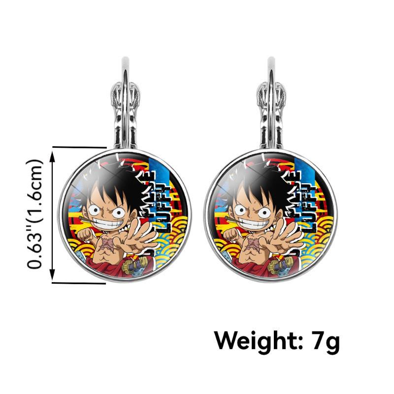 Популярные японские аниме серьги One Piece Luffy с драгоценными камнями, металлические украшения 2022