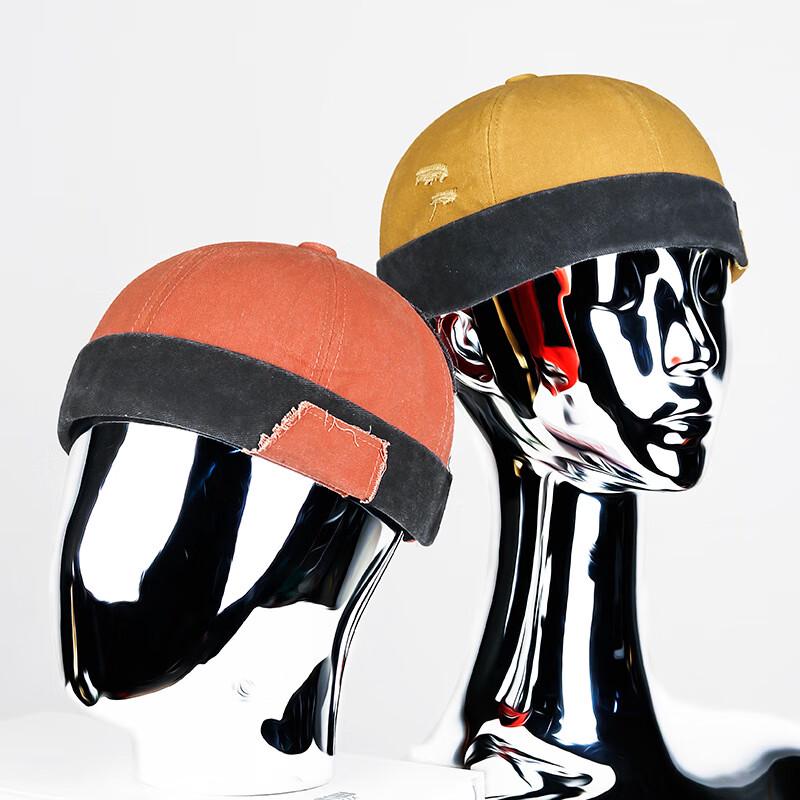 Distressed Patchwork Brimless Hip-Hop Cap