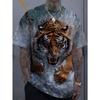 Men's T-Shirts Animal Tiger Pattern 3D Print Tops Tees Summer Women Streetwear Fashion Unisex T Shirt