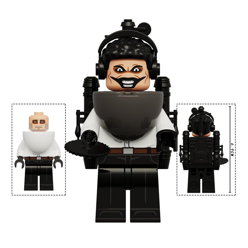 Юмористические фигурки из строительных блоков с персонажами на туалетную тематику и взаимозаменяемыми деталями