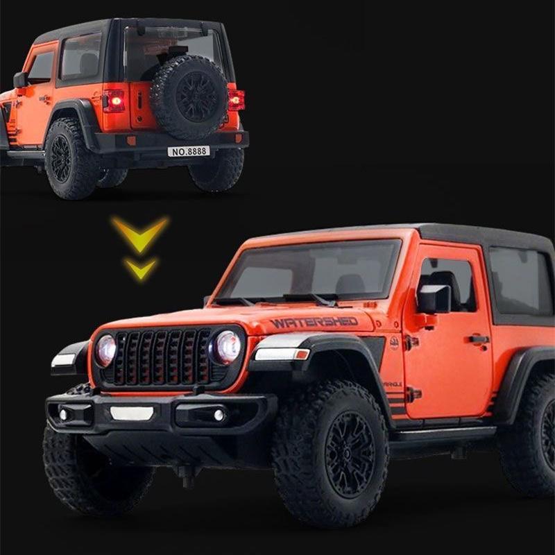 1:24 Джипа Wrangler Rubicon Внедорожник Сплав Модель Автомобиля Литье под Давлением Металл Внедорожные Машины Модель Автомобиля Симуляция Звук Свет Детские Игрушки Подарок