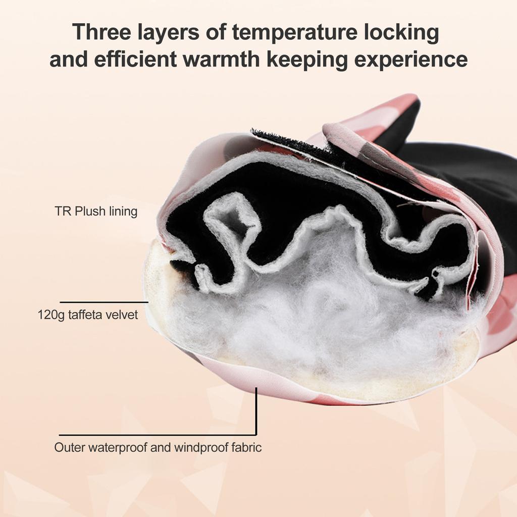 Ski Gloves Autumn and Winter Warm Cycling Gloves Girls Outdoor Windproof Waterproof Touch Screen