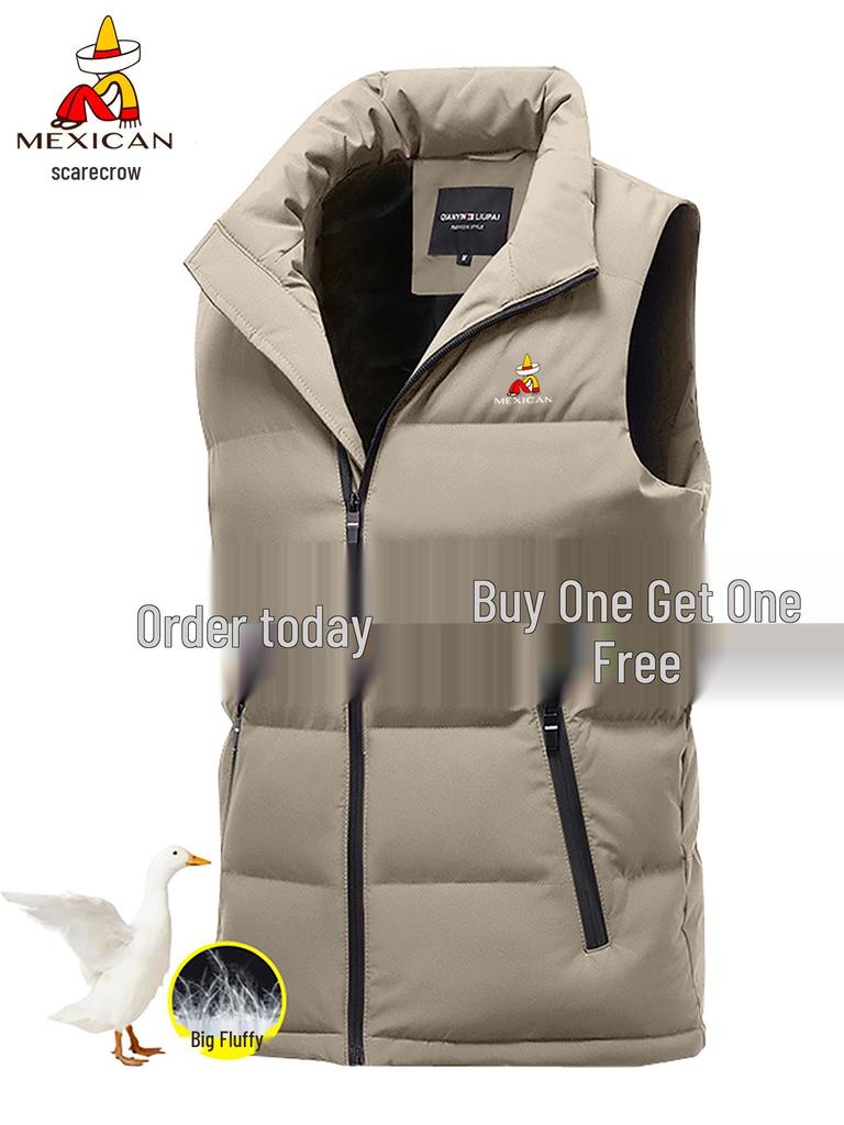 Мужской легкий теплый пуховый жилет «Пугало» - Зимняя молодежная верхняя одежда