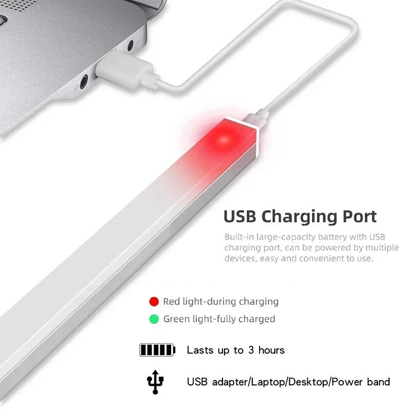 2 шт. Умный светодиодный светильник с датчиком, перезаряжаемый через USB, подсветка для шкафа, подходит для кухни, гардеробов, шкафов, лестниц, коридоров, полок
