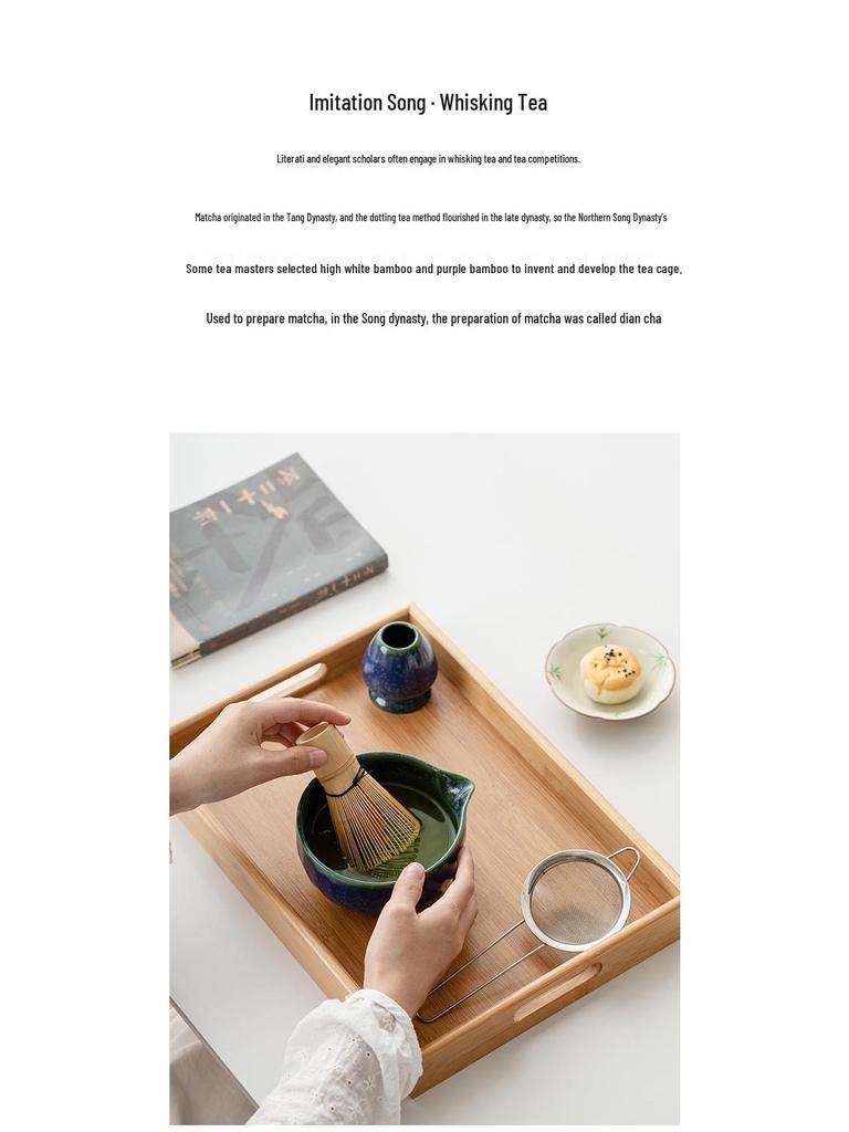 Handmade Japanese Matcha Ceramic Tea Bowl and Bamboo Whisking Tool