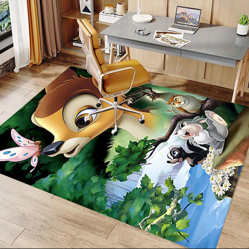 1pc Bambi Thumper Adventure Carpet for Playroom Bedroom Living Room Sofa Home Decor,kids Game Area Rug Non-slip Floor Mat Y72938