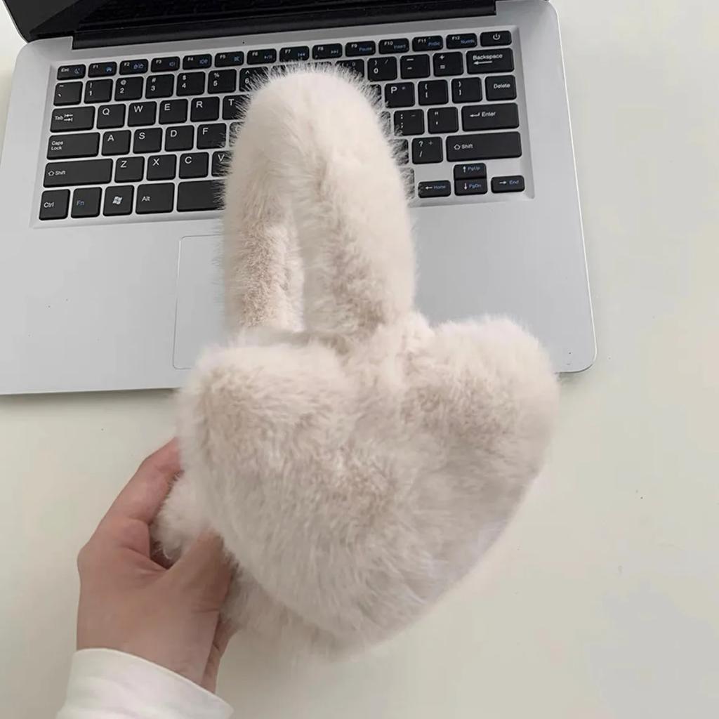 Y2k Корея Женские Kawaii Розовые Наушники Love Heart Зимние Теплые Утолщенные Японские JK Защита Ушей Велосипедные Наушники Аксессуары
