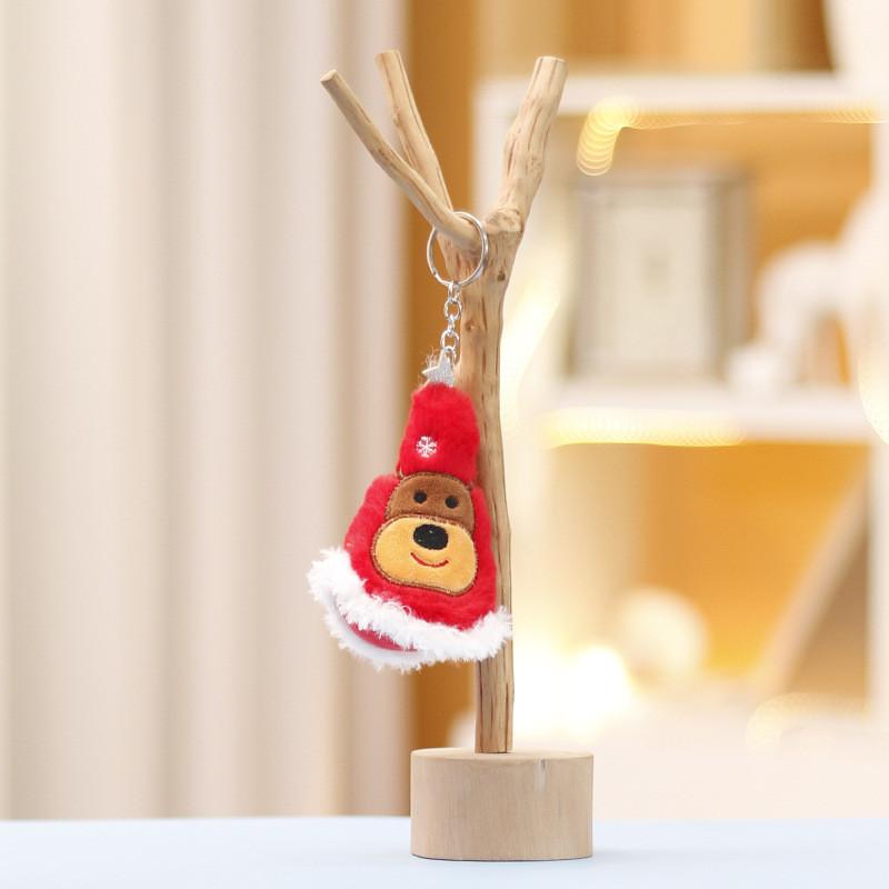 Christmas Santa Tree Hat Plush Keychain Toy Cartoon Decorations Pendant Doll