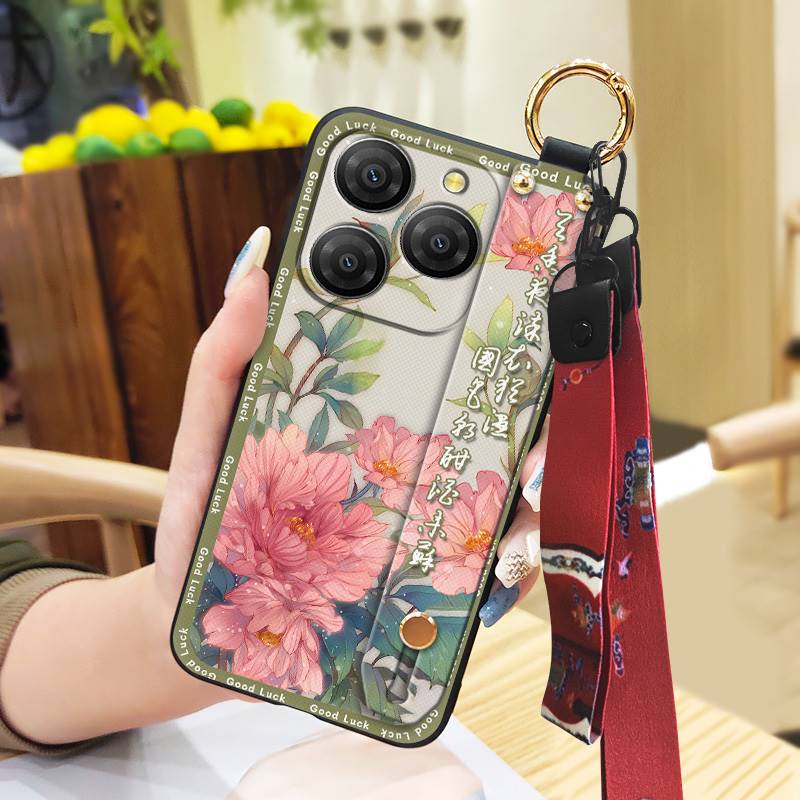 Противоударный чехол-браслет для телефона Blackview Shark9 5G, ремешок на запястье, подставка, мягкий чехол, задняя крышка, грязеотталкивающее кольцо