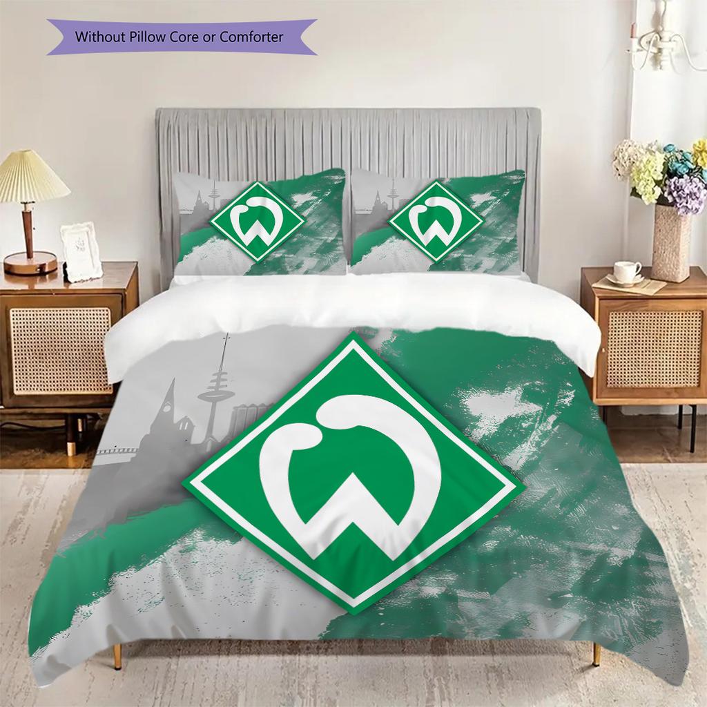 SV Werder Bremen Pattern Bedding Quilt Set Quilt Cover Pillowcase Home Decoration Birthday Gift (1 * duvet cover + 2 * pillowcase, without core)