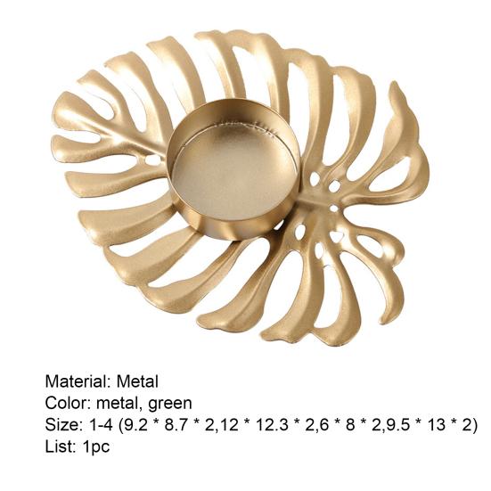 Подсвечник в форме листа, настольный орнамент, металлический подсвечник в виде черепахи в форме листа для домашнего декора