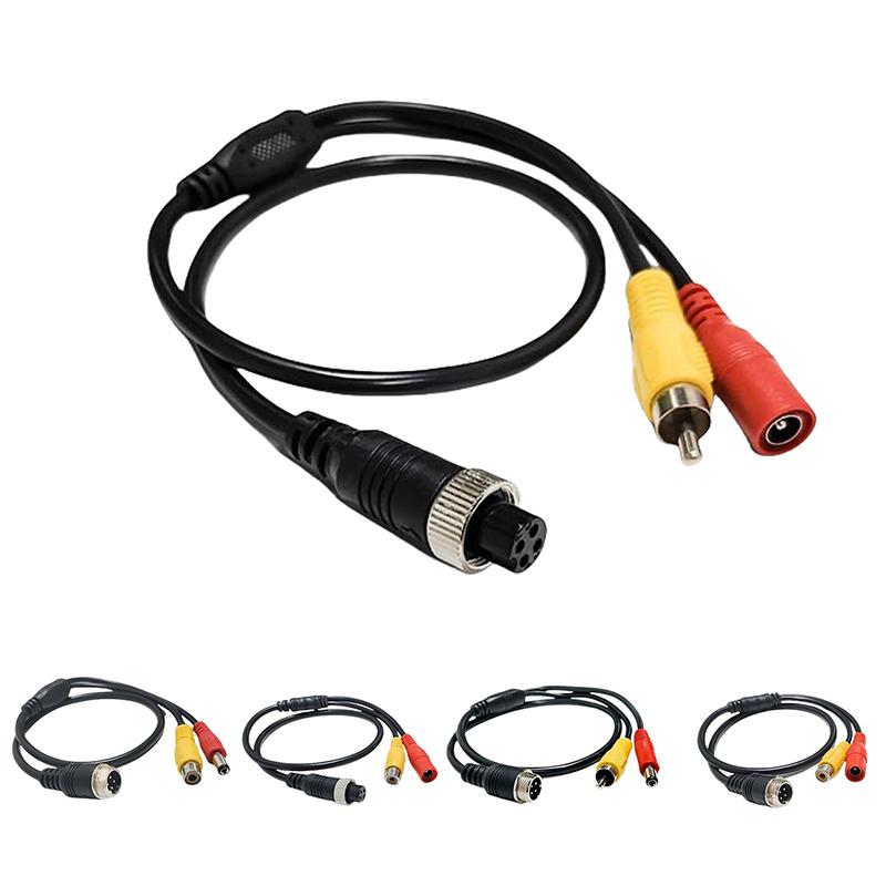 AV & DC Power Converter Cable 4Pin Aviation Male To Female Adapter For Car Rear Camera Monitor DIY Accessories