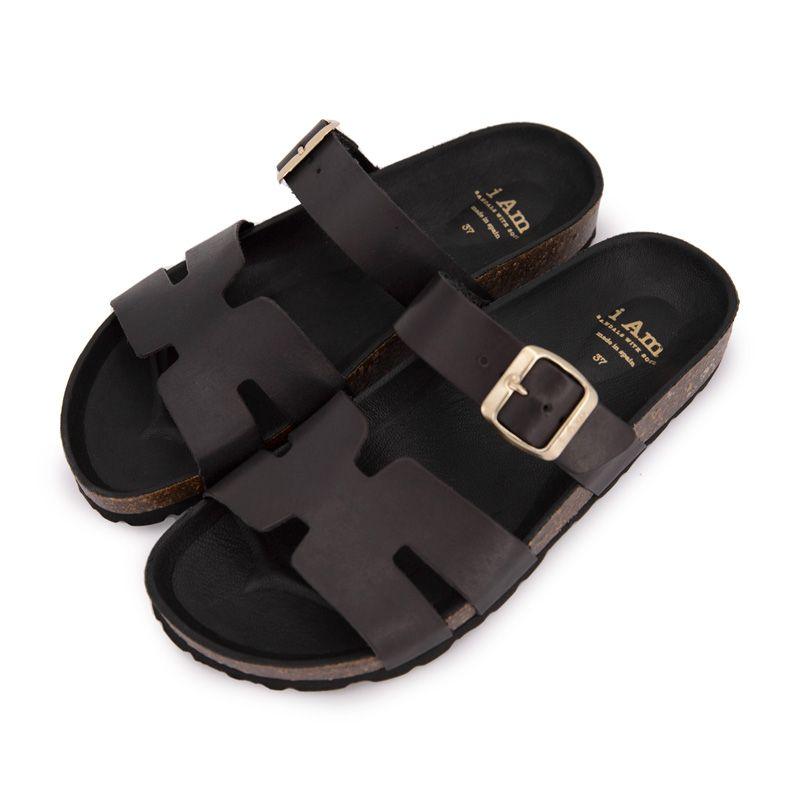 Женские кожаные мюли с ремешками I AM в кипрском стиле