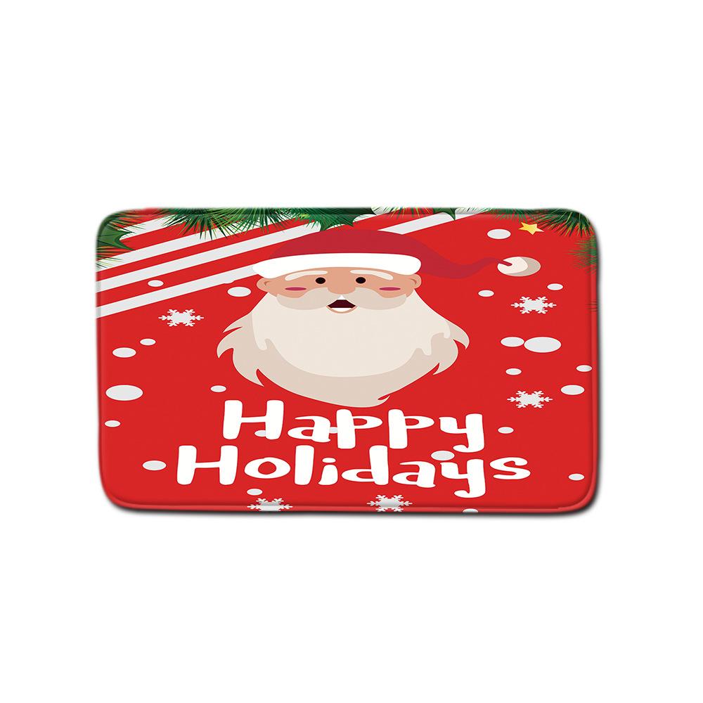 Christmas Shower Curtain Floor Mat Combination Four-Piece Set Bathroom Toilet Carpet Shower Room Mat Foot Mat