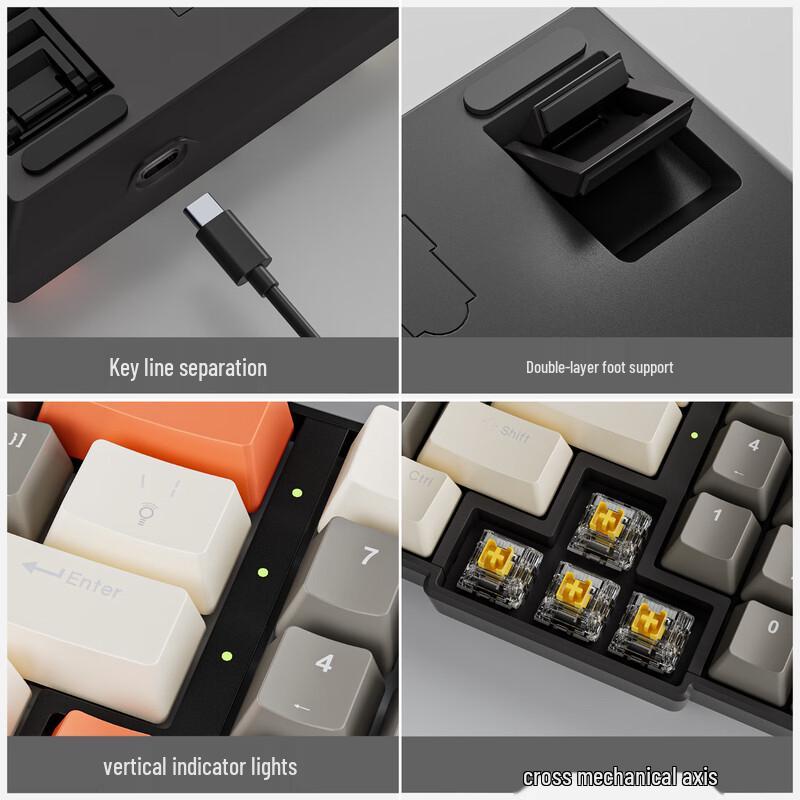 K780 Crackle Design RGB Hot-Swappable Gaming Mechanical Keyboard