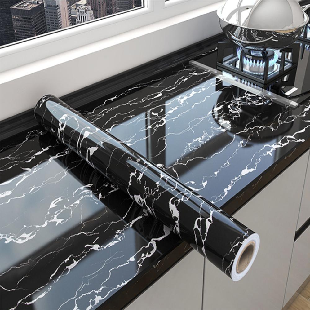 Самоклеящаяся кухонная пленка под мрамор - Водонепроницаемые Маслостойкие ПВХ Виниловые Обои для Столешницы, Фартука, Плитки | Легко Снимаются и Приклеиваются