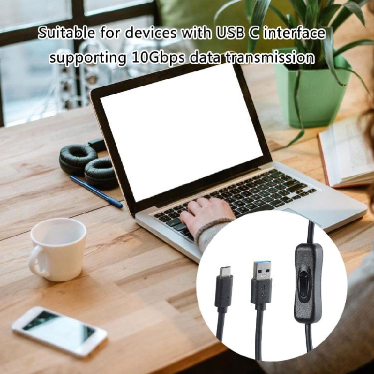 Convenient Switching Control Power Cord USB3.0 to USB C Extension Cable Wire Line Fast Data Transfer and Power Delivery