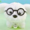 Мультяшный Милый Плюшевый Брелок для Ключей в виде Щенка в Очках, Мягкая Набивная Собачка, Подвеска для Сумки, Украшения, Брелок для Ключей от Машины для Женщин, Девочек-Подростков, Подарок на Вечеринку