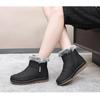 2024 Winter Shoes Women Snow Boots Thick Sole Flat Waterproof Non-slip Ladies Ankle Boots Warm Plush Black Red Plus Size 41 D165