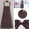 Pufo Simple Kitchen Cooking Apron Black Stripe Universal Size Stain-Resistant Waterproof Easy Clean