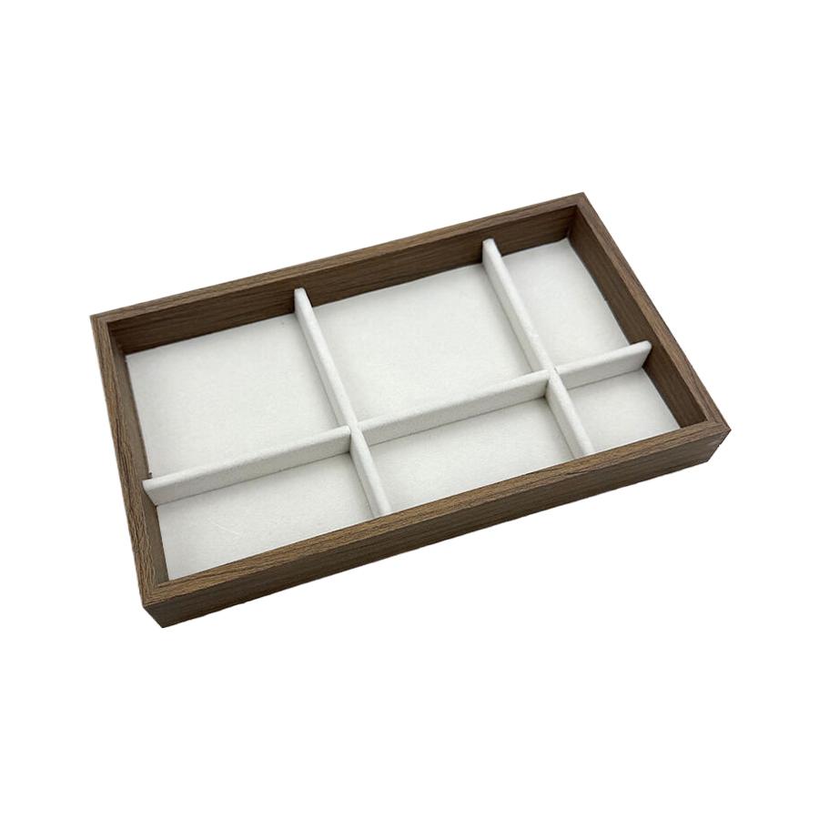 1 Pc, Walnut Wood Pattern Jewelry Box, Jewelry Tray, Suitable for Storing Necklaces, Rings, Earrings and Ear Studs. Color: Beige