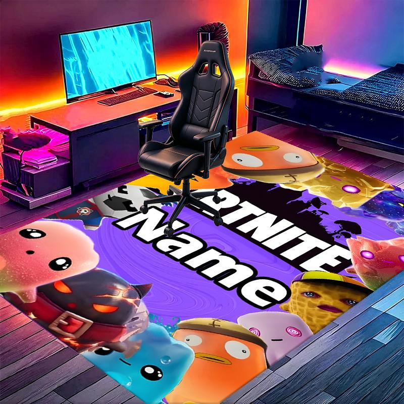 Custom Name Personalized Game Fortnite Print Carpet, Versatile Home Decor Rug, for Playroom, Apartment, Balcony, Entryway, Hallway Gift
