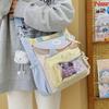 High-value Wind Tote Bag, Girl Middle School Student Shoulder Bag, Large-capacity Cute Pain Bag, Dopamine Oblique Span Bag.