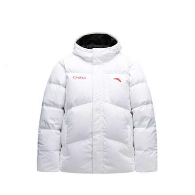 Anta Водонепроницаемая Ветрозащитная Теплая Минималистичная Надпись Удобная Куртка Пуховик с Длинным Рукавом Унисекс Верхняя Одежда Белый 172517901-1