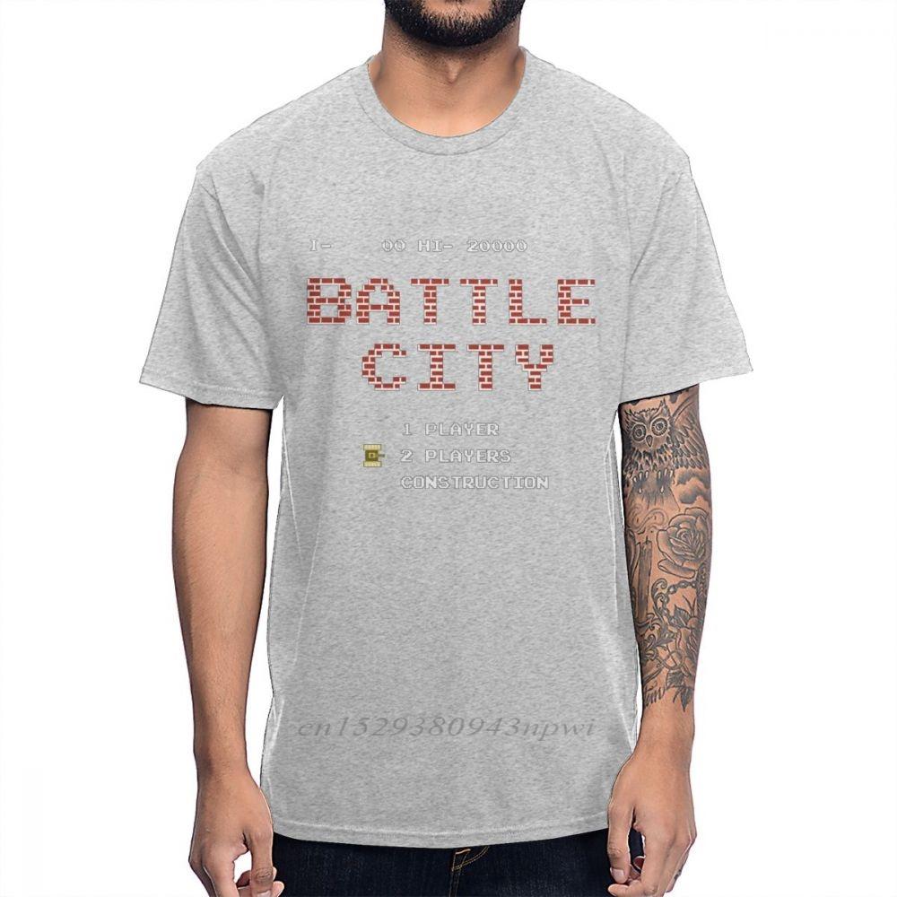 Natural Cotton Old School Game Battle City T Shirt Casual For Unisex Homme Tee Shirt Plus Size Guys Punk Designer Streetwear