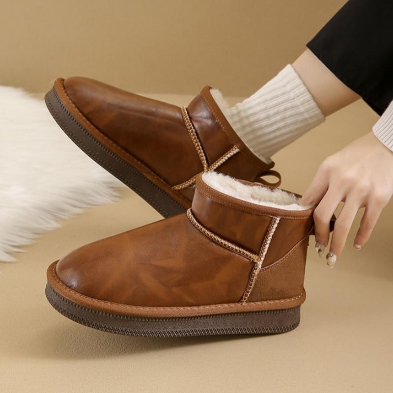 Platform Fur Ankle Snow Boots Flats Plush Women Sneakers Shoes Woman 2025 Trend Winter Warm Cozy Sport Motorcycle Botas Mujer