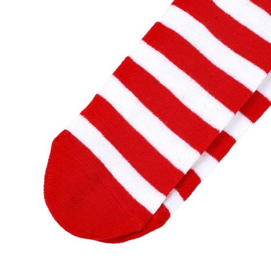 Women Striped Knee-high Socks Colorful Stretchy Knee-length Socks Ribbed Leg Warmers for Costume Party Street Daily Wear