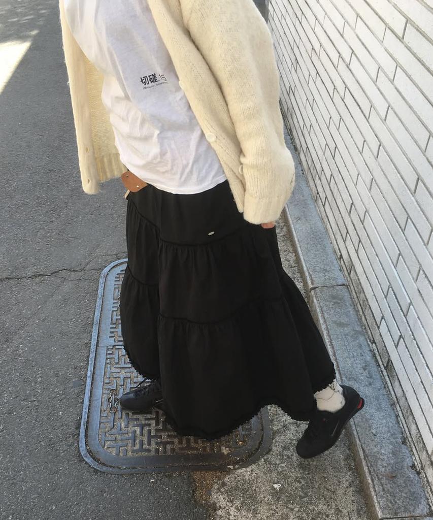 Dear Stalker Este Shirring Tiered Maxi Skirt - Black