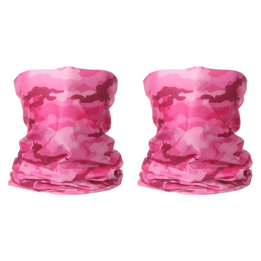 uxcell Summer Neck Sun Protection Face Fishing Neck Unisex Cooling and Breathable Bandana for Outdoor Camouflage Pink 2-Pack Gaiter, Mask, Warmer,