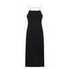 Spring/Summer 2025 Women's Slimming Halter Neck Backless Black Dress