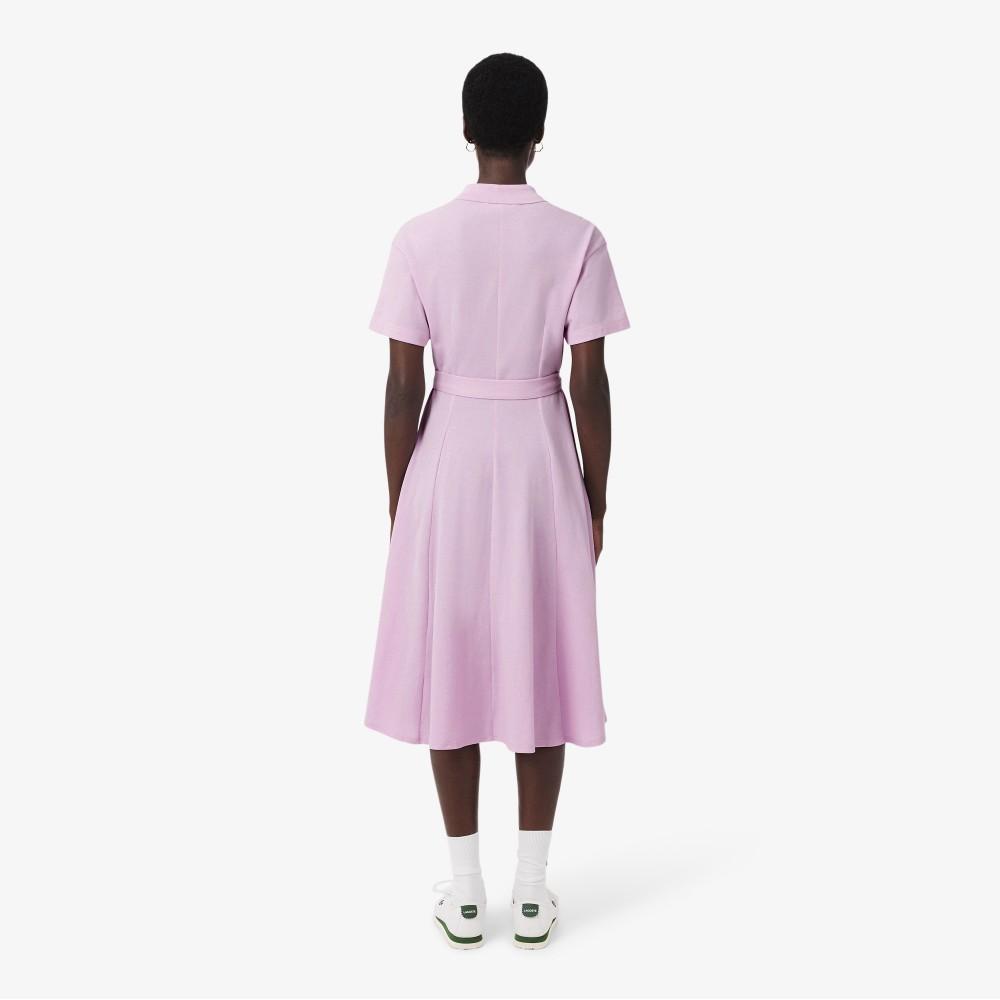 Lacoste Женское платье-поло с поясом, расклешенное книзу EF9621-56GZ4H