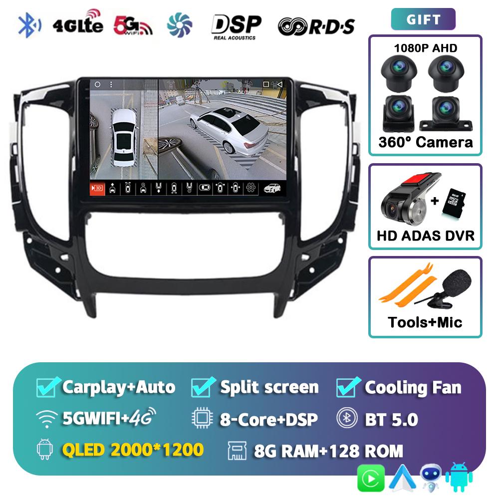 Android 14 Carplay автомобильное радио для Mitsubishi Pajero Sport 3 L200 5 Triton 3 2015 2016 2017 2018 2019 мультимедийный видеоплеер GPS