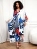 EDOLYNSA Белый халат с принтом, кафтан, женское платье, купальник большого размера, накидка, платье Moo Moo, легкая куртка для отдыха, накидка Q1289