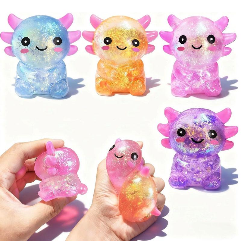 Maltose Filled Axolotl Squishy Stress Relief Toy Slow Rising Sensory Fidget for Adults Desk Anxiety Relief and Focus Aid