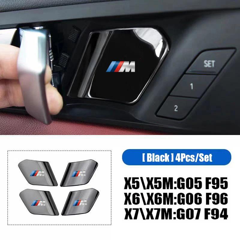 LGFHR1 2026 Car Sticker 4Pcs Car Inner Door Bowl Stainless Steel Protection Cover Stickers For BMW M E46 E90 E60 F30 F10 E39 E36 F20 G3