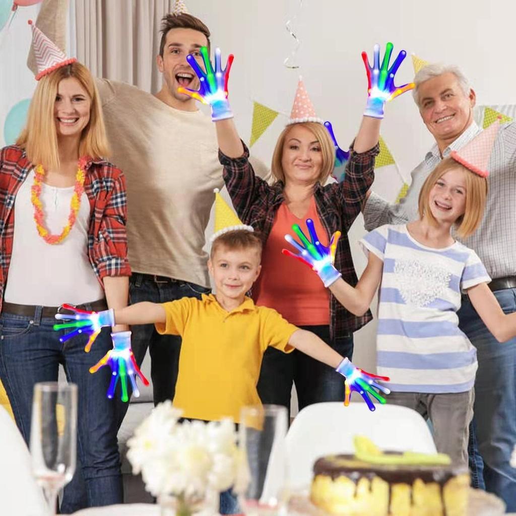 Яркие разноцветные светодиодные вязаные перчатки, идеально подходящие для Хэллоуина и вечеринок