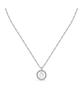 Letter D Steel Necklace With Clear Crystal LPS10ASF12 For Women