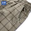 ROMON Men's Plaid Cotton Casual 3/4 Length Summer Shorts