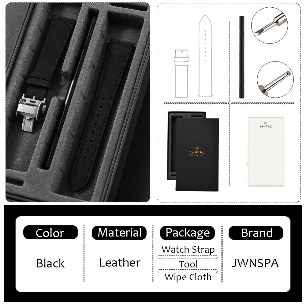 JWNSPA Vintage Suede Texture Leather Watch Strap 20mm 22mm Retro with Folding Buckle Replacement Band