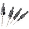 4 Pcs/set HSS Countersink Drill Bit Hole Saw Woodworking Tool 3/10/13/16#
