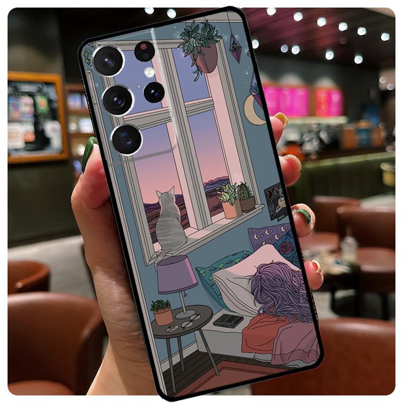 Мультяшный Милый Кошачий Чехол Для Samsung Galaxy S23 S22 Ultra S9 S10 Note 10 Plus Note 20 S21 Ultra S20 FE Телефонный Чехол