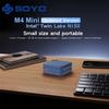 SOYO M4 Mini Mini PC, Intel N150 4 Core Max 3.6GHz, 12GB LPDDR5 RAM 512GB SSD, 2*HDMI + DP 4K Triple Display