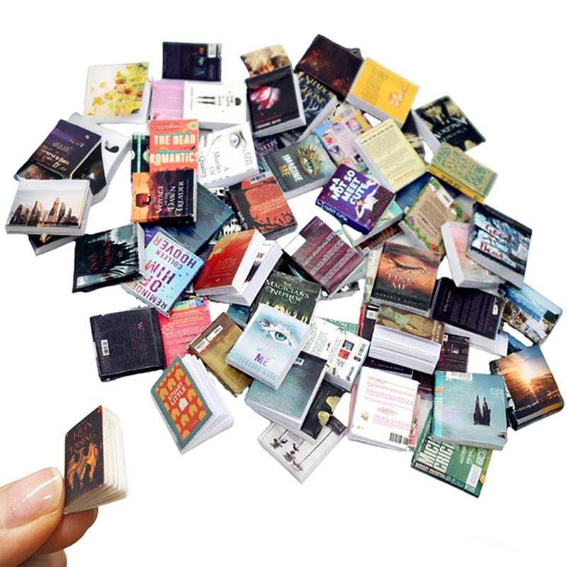 100 шт случайных миниатюр кукольный домик классические мини перекидные книги блокнот мебель украшения кукольные игрушки принадлежности